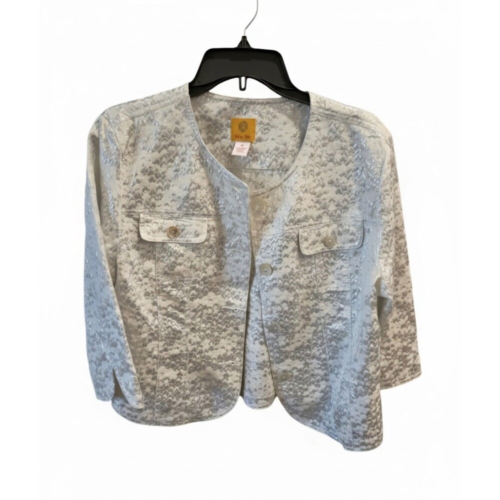 Ruby Rd Silver Snakeskin Jacket 16 Shimmery Animal Print Mob Wife